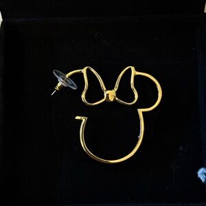 Disney Gold Minnie Mouse Outline Hoop Earrings